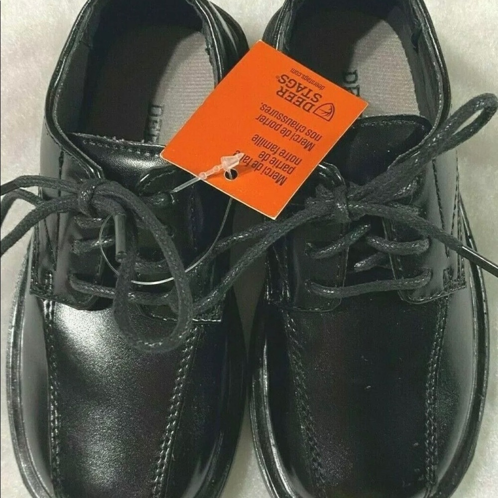 COPY - DEER STAGS - Boys Size 9M Black Simulated Leather Gabe Dress Shoes